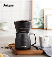 Set Pembuat Kopi Pour Over Dinding Ganda Stainless Steel Terlaris dengan Filter Kopi Tetes Jepang