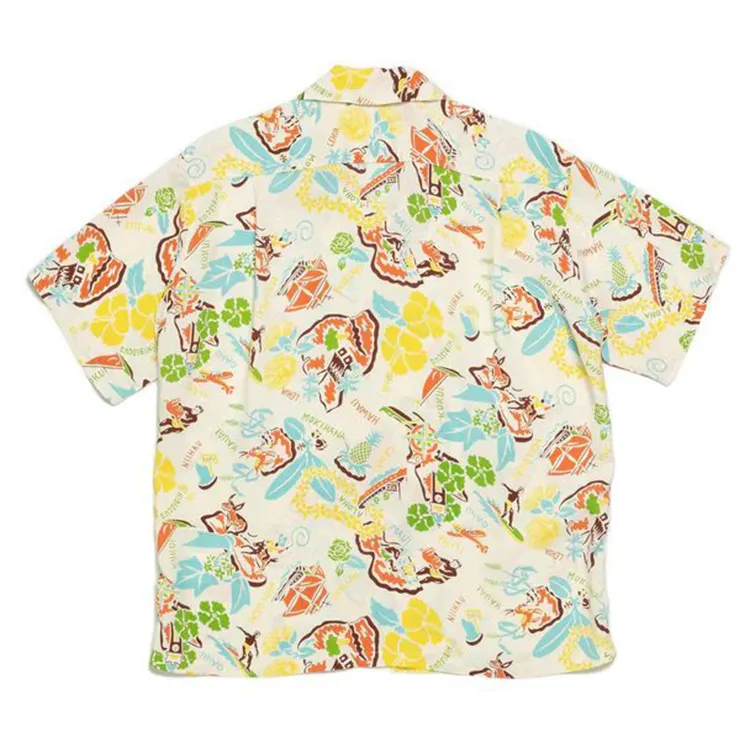 좋은 품질 휴가 신상품 100% 면 빠른 건조 짠 전체 사용자 정의 하와이 셔츠