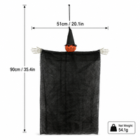 SIPKLR Citrouille fantôme suspendue pour Halloween, 90 cm/35 po, décoration squelette en maille effrayante pour maison hantée, jardin, fête, fournitures