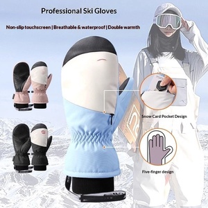 Toptan Özelleştirilmiş Unisex Kış Eldivenleri Termal Polar Astarlı Su Geçirmez Kaymaz Tek Kişilik Snowboard Kayak İçin - Product Image 3