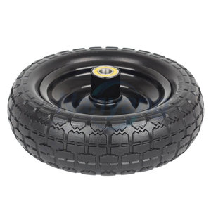 10" Flat-Free Solid Tire and <b>Wheel</b> Hand Trolley <b>Replacement</b> 4.10/3.50-4 PU Foam <b>Wheel</b> with 5/8" Axle Bore Hole - Product Image 2