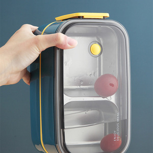 Hai Lớp Bento <span class=keywords><strong>Box</strong></span> cho trẻ em & người lớn, không bị rò rỉ bằng thép không gỉ Hộp Ăn Trưa với có thể tháo rời ngăn, máy rửa chén an toàn - Product Image 4