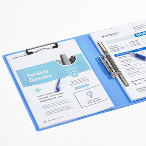 Comix A604 X Porte-documents en plastique A4 bleu avec double pince robuste pour usage bureautique - Product Image 4