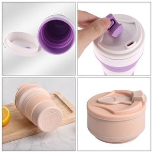 2025 Rubber Foldable Bottle Travel Sustainable Silicone Folding Water Coffee Cup with Holder and Straw - Product Image 5
