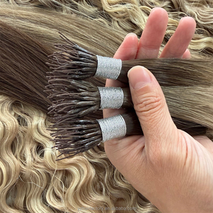Nouvelles extensions de cheveux Yuanzhen de haute qualité, élastiques, double trame, en cheveux russes, à la kératine - Product Image 4