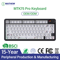 Kit personnalisé MTK75 Pro Barebone avec écran et bouton, clavier compact 75% avec structure Gasket, OEM/ODM, marque personnalisée