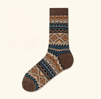 Chaussettes décontractées unisexe mi-mollet à double couture, style tribal ethnique, motif écossais vintage, collection automne-hiver 2026, polyvalentes et tendance pour le quotidien