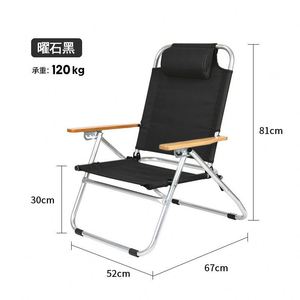 Chaises pliantes de camping d'extérieur, chaises longues portables à dossier haut, chaises de plage, chaises de pêche - Product Image 5