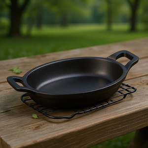 Magma Oval Mini Casserole Dish <b>Cast</b> Iron Baking <b>Pan</b> For Oven Use - Product Image 3