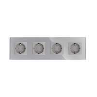 Prise murale intelligente WiFi et Zigbee avec 4 prises, cadre en verre trempé, norme européenne, prises allemandes, application Tuya et commande vocale