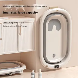 <span class=keywords><strong>Baignoire</strong></span> pliable pour bébé en plastique intelligent pour la maison, à température constante, grande capacité, avec design inclinable pour s'asseoir, se coucher et se baigner - Product Image 4
