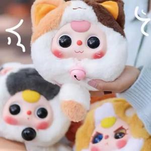 Authentic Baby Three <b>Doll</b> Maneki-neko Zipper Pouch, Trendy Plush Blind Box Figurine, <b>Cute</b> Bag Plush Toy Gift - Product Image 2