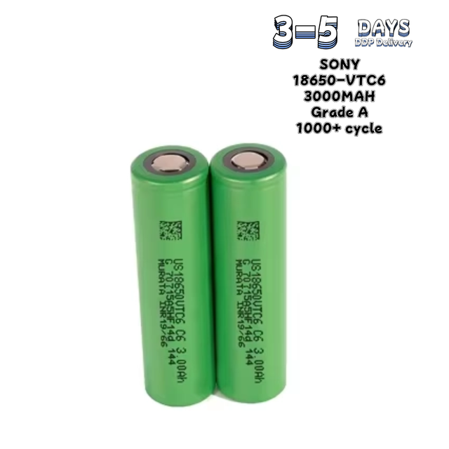 US18650 VTC6 3000mah 3.7V High Discharge 30A Lithium Ion Cylindrical Batteries for High Power Flashlights and Power Tools