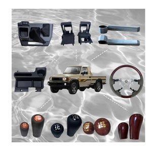 YBJ voiture tableau de bord en <span class=keywords><strong>bois</strong></span> changement de vitesse bouton <span class=keywords><strong>panneau</strong></span> volant porte-gobelet pour LC76 FJ79 2 portes LHD 2022 ensemble complet kit intérieur - Product Image 1