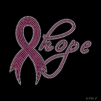 26 + Hot Fix Sensibilisation Fer à repasser sur strass Cancer du sein Conception de transfert Motif Patch Ruban rose Bling Cancer Strass Design