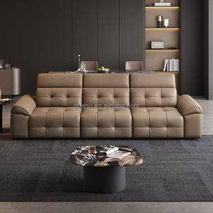 112128 Divano in Pelle Stile Fiorentino Colore Marrone all'Ingrosso Divani per <span class=keywords><strong>Soggiorno</strong></span> di Lusso Alta Qualità Set di Divani Modulari Classici di Lusso - Product Image 2