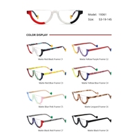 19361 Monture de lunettes en acétate faite à la main de haute qualité, style mode, feuille laminée mate multicolore, adaptée aux hommes et aux femmes