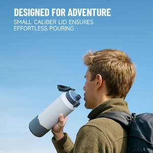 BPA Free <b>Hot</b> 1200ml Gym Double Wall 304 Stainless Steel Travel Vacuum Sports <b>Water</b> <b>Bottle</b> Dust Proof Straw Handle Lid Party - Product Image 4