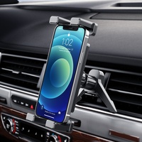 Support de tablette et de téléphone pour voiture, fixation sur grille d'aération, 2-en-1, fonctionnel, couleur unie, support de téléphone flexible pour voiture