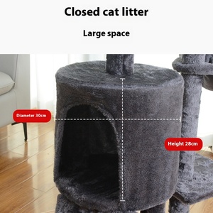 Marco de escalada para gatos Árbol grande para gatos Casa moderna para gatos Combo Plataforma de salto Soporte de madera para poste de sisal - Product Image 4