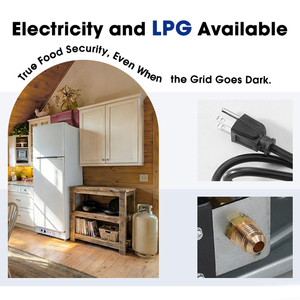 Réfrigérateur vertical à double porte avec congélateur supérieur, alimenté au gaz, pour le camping et l'usage domestique - Product Image 3