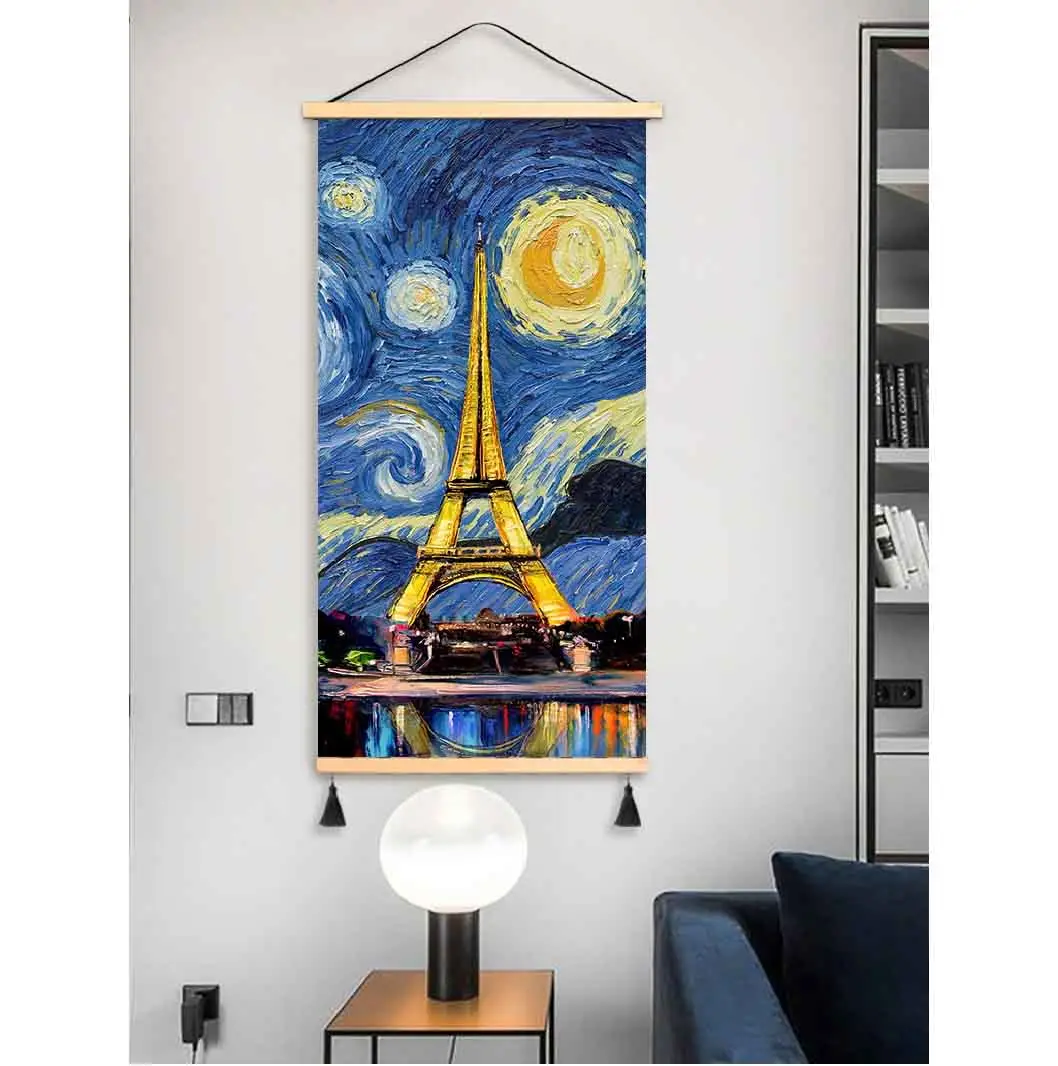 New style Creative Van Gogh Abstract Oil painting Wall Hanging Diy Magnetic Wood Frame for Picture Poster Canvas Print Painting