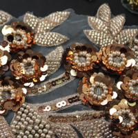 Perles à paillettes personnalisées en usine les plus populaires en 2023 avec bordure en dentelle fournisseur d'or broderie de bordure en dentelle indienne