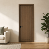 Porte de chambre en MDF mélaminé, nouveau design de cadre encastré de style chinois, porte pré-finitionnée pour villas et appartements (commandes en gros)
