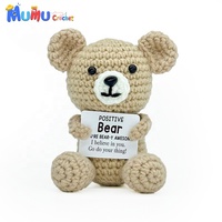 Ours en crochet en coton tricoté à la main personnalisé, amigurumi avec fleur tissée, décoration de maison pour le Nouvel An, fournitures pour boutique de cadeaux
