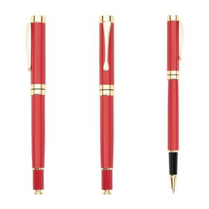 Stylos à bille métalliques orange avec logo personnalisé, en stock - Product Image 2