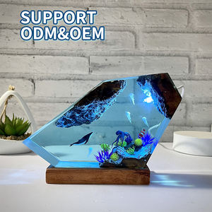 Lámpara de luz de madera de resina epoxi oceánica hecha a mano, lámpara de océano acuático multicolor, <span class=keywords><strong>buzo</strong></span> de mar profundo, cueva, entusiastas del buceo, decoración de escritorio - Product Image 3
