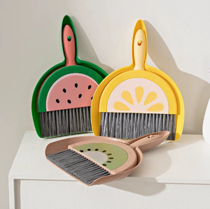 Fruit Design Eco-Friendly PP Desktop <b>Mini</b> Broom and Dustpan Set Small Cleaning Brush Kit for Desk <b>Keyboard</b> Home - Product Image 2