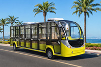 Autobús Turístico Eléctrico para 17 Pasajeros, Autobús de Transporte para Parques Temáticos, Hoteles y Fiestas, Personalizable, Volante a la Izquierda/Derecha, 35 km/h, 100 km de Autonomía