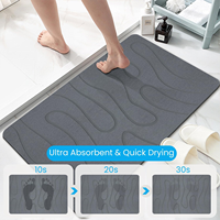 Tapis de bain CC Creation 24x16 pouces en diatomite, personnalisable avec logo gravé, super absorption d'eau, séchage instantané
