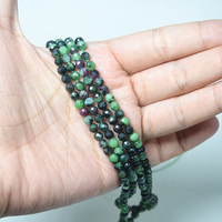 MIss Stone 4mm Ruby Zoisite Perles Perles de pierres précieuses naturelles rondes à facettes en vrac avec rouge et vert pour la fabrication de bijoux à bricoler soi-même en gros