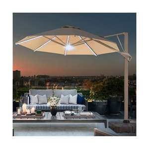 Proveedor de Sombrillas de Patio de Una o Dos Placas, Sombrilla Hidráulica Resistente al Viento con Luz LED - Product Image 3