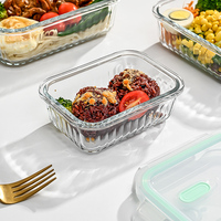 Conteneur alimentaire en verre hermétique sans BPA avec couvercle en PP, compatible micro-ondes et lave-vaisselle, anti-fuite, grande capacité pour bébés et enfants