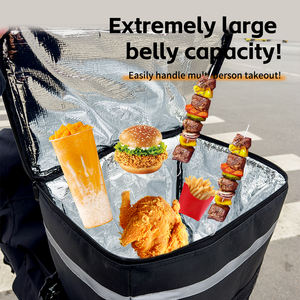 Mochila de Reparto Plegable, Impermeable y Aislada, Bolsa de Alimentos Oxford con Tira Reflectante, Transporte Multifuncional en Bicicleta o Scooter, para Comida Caliente o Fría - Product Image 6