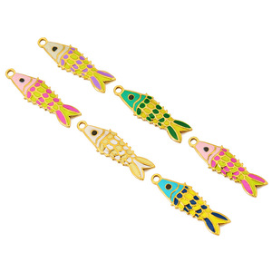 Colgante de Acero Inoxidable con Forma de Pez de Colores, Accesorios de Joyería DIY, Dijes Unisex con Forma de Animal para Llavero, Collar y Pulsera - Product Image 3