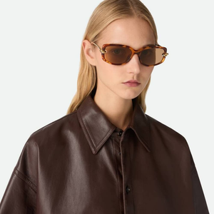 Bottega BV <b>Rectangular</b> Frame Sunglasses Acetate Metal UV Protection Fashion Eyewear for Men Women Veneta - Product Image 2