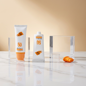 White Oval <b>Plastic</b> Cosmetic <b>Tube</b> With Pump Cap Custom Logo PP Material For Sunscreen And Foundation Packaging - Product Image 3