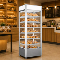 Vitrine de présentation verticale isotherme de qualité alimentaire avec circulation d'air chaud pour le maintien au chaud du pain, du poulet frit et des hamburgers