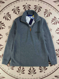 Maglione da uomo con logo personalizzato in pile di <span class=keywords><strong>cotone</strong></span> con mezza Zip di alta qualità felpa da uomo - Product Image 4