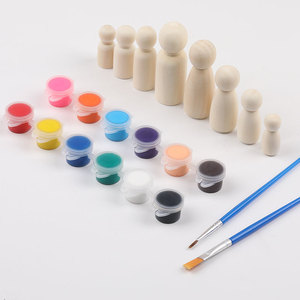 Wooden Doll Painting Set 18 Cm Diy Toy <b>For</b> Children Home Decoration Ornaments - Product Image 2