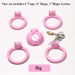 Ligero plástico Rosa corto Sexy hombre cornudo castidad jaula pequeño Gay pene bloqueo juguete sexual para hombres - Product Image 4