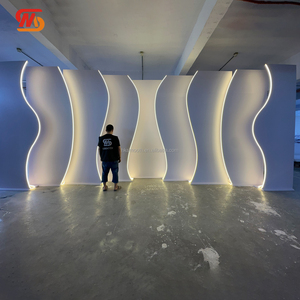 SMOOTH High Quality Wedding Stage PVC Backdrop <b>White</b> Walkway Arch Backdrop <b>Panel</b> With LED Light - Product Image 4