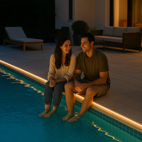 Bande lumineuse COB en silicone imperméable professionnelle ETL pour éclairage linéaire de piscine, 320 LED/m, ruban LED flexible, DC24V
