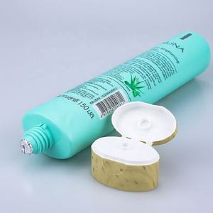 Tubo plano ovalado de plástico de 100ml, 120ml, 150ml, con tapa de madera para limpiador Facial y embalaje de crema de manos, embalaje de tubo de cosméticos - Product Image 1