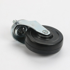 M10x25 Rubber Caster Swivel With Brake Lightweight Solid Wheel For Display Racks - Product Image 2