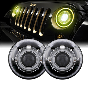 Phares à LED de 7 pouces avec halo de démon diabolique, œil d'ange, phare de 7 pouces pour <span class=keywords><strong>Jeep</strong></span> Wrangler Cj <span class=keywords><strong>Tj</strong></span> Jk 1997-2017, phare à LED - Product Image 4
